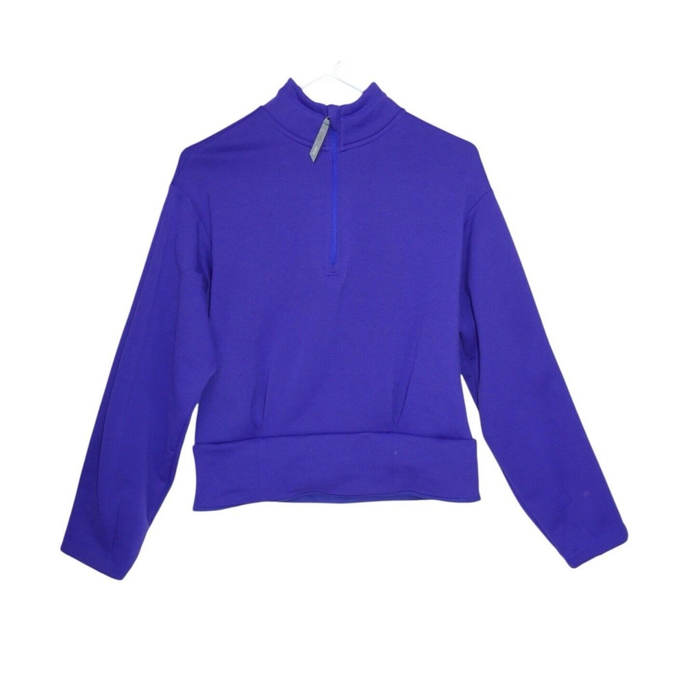 Athleta Crop Sweatshirt Womens Size Small‎ 1/2 Zip Pullover Purple Altitude